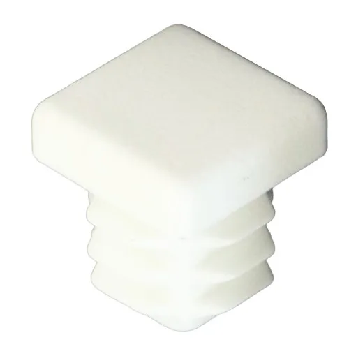25mm x 25mm Square Tube Insert (For 20-23mm Tube) 1-2.5mm Wall | White LDPE