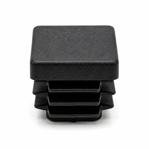 30mm x 30mm Square Tube Insert (For 20-25mm Tube) 2.5-5mm Wall | Black LDPE