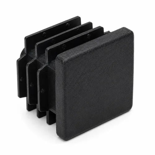 30mm x 30mm Square Tube Insert (For 20-25mm Tube) 2.5-5mm Wall | Black LDPE