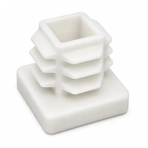 30mm x 30mm Square Tube Insert (For 24-28mm Tube) 1-3mm Wall | White LDPE