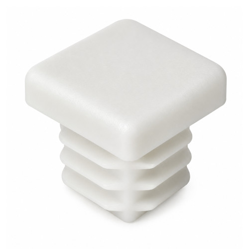 35mm x 35mm Square Tube Insert (For 29-33mm Tube) 1-3mm Wall | White LDPE
