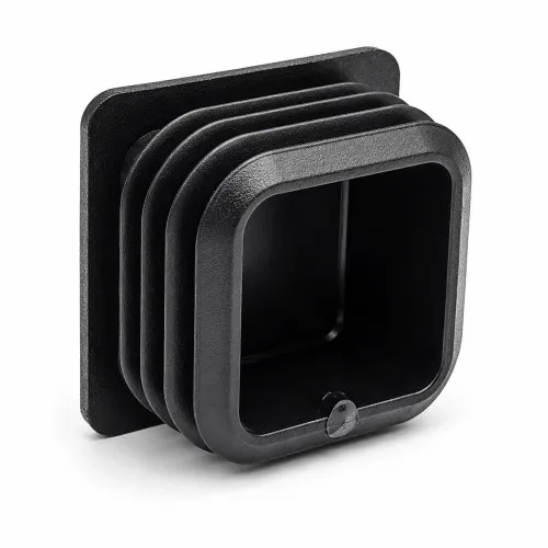 38mm x 38mm Square Tube Insert (For 32-36mm Tube) 1-3mm Wall | Black LDPE