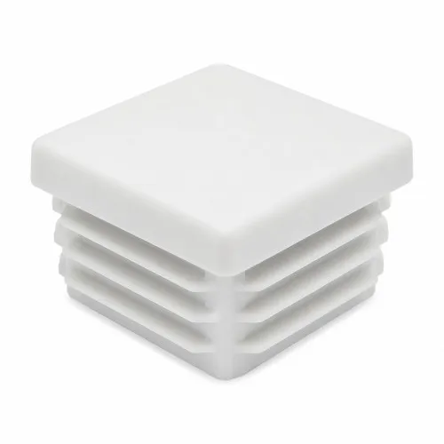 38mm x 38mm Square Tube Insert (For 32-36mm Tube) 1-3mm Wall | White LDPE