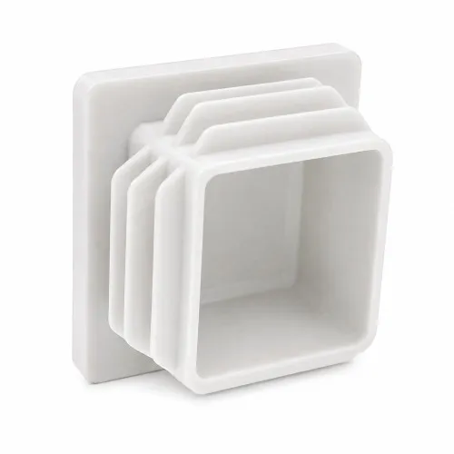 38mm x 38mm Square Tube Insert (For 32-36mm Tube) 1-3mm Wall | White LDPE