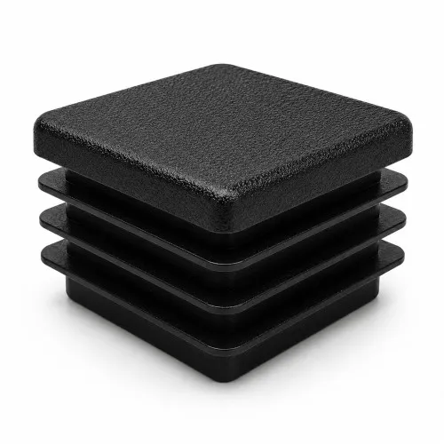 60mm x 60mm Square Tube Insert (For 54-58mm Tube) 1-3mm Wall | Black LDPE