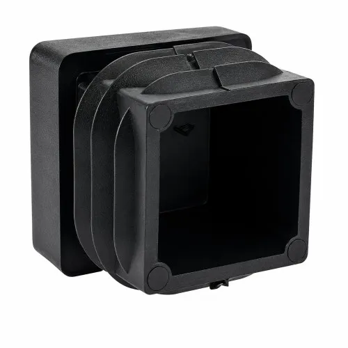 20mm x 20mm Square Chair Foot (To Fit 16-17mm Tube) - 1.5-2mm Wall | Black LDPE - Angled