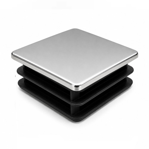 20mm x 20mm Square Tube Insert (For 16-17mm Tube) 1.5-2mm Wall | Chrome LDPE