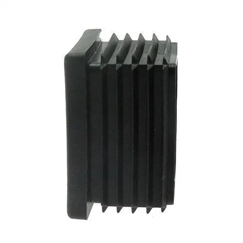20mm x 20mm Square Threaded Tube Insert (M8 Thread) - 1-1.5mm Wall | Black LDPE