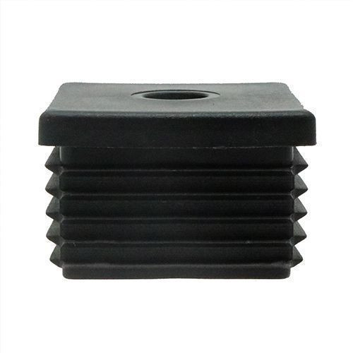 25mm x 25mm Square Threaded Tube Insert (M8 Thread) - 1-1.2mm Wall | Black LDPE