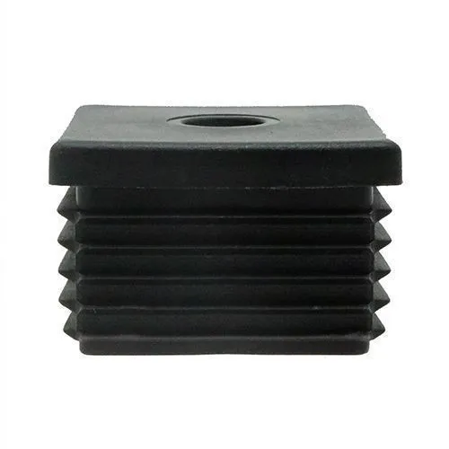 25mm x 25mm Square Threaded Tube Insert (M8 Thread) - 1-1.2mm Wall | Black LDPE
