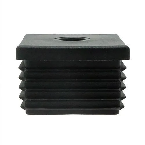 40mm x 40mm Square Threaded Tube Insert (M10 Thread) - 1-1.5mm Wall | Black LDPE
