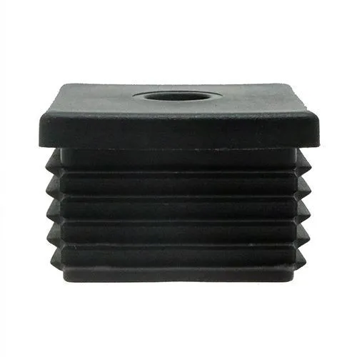 50mm x 50mm Square Threaded Tube Insert (M8 Thread) - 1-1.5mm Wall | Black LDPE