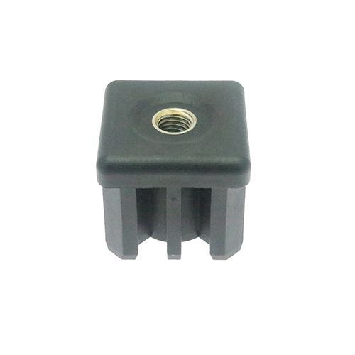 35mm x 35mm Square Threaded Tube Insert (M10 Thread) - 1.5mm Wall | Black Nylon