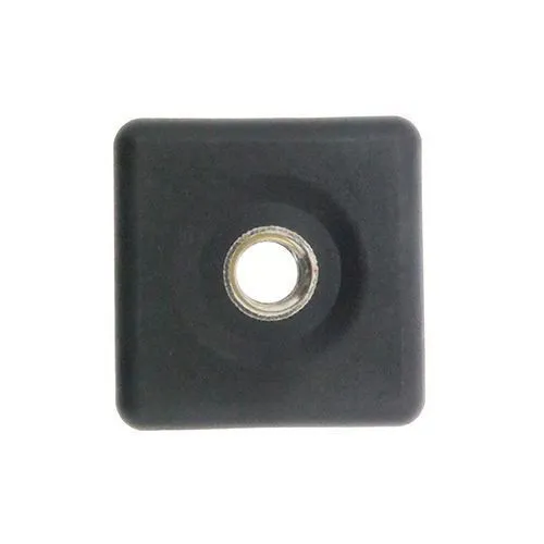 50mm x 50mm Square Threaded Tube Insert (M16 Thread) - 2mm Wall | Black Nylon
