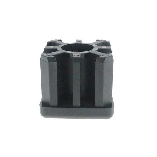 50mm x 50mm Square Threaded Tube Insert (M12 Thread) - 2.5mm Wall | Black Nylon