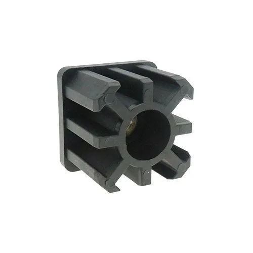 50mm x 50mm Square Threaded Tube Insert (M10 Thread) - 2.5mm Wall | Black Nylon