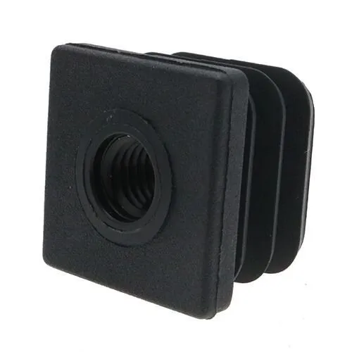 M10 x 20mm x 20mm - Plastic Threaded Tube Insert - Black - Polypropylene | Vital Parts