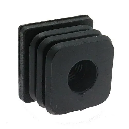 M10 x 50mm x 50mm - Plastic Threaded Tube Insert - Black - Polypropylene | Vital Parts