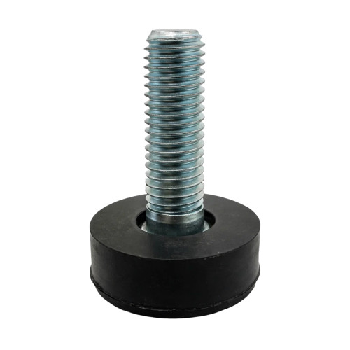 M12 x 70mm Round Rubber Foot - 35mm Base | Rubber & Steel