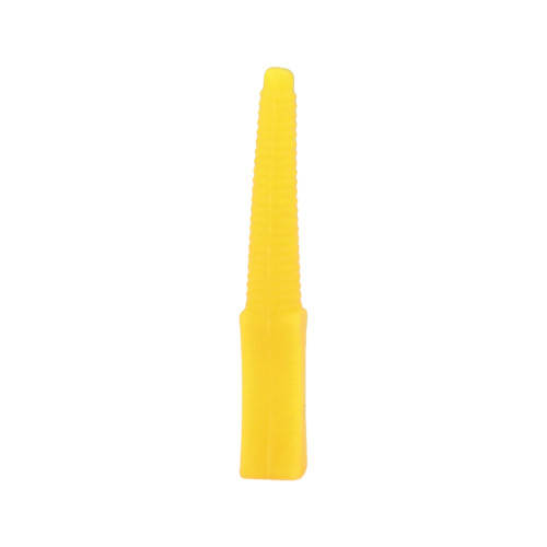 4-6mm Yellow Ribbed Plug (25.4mm Length) | Silicone