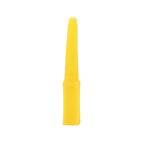 4-6mm Yellow Ribbed Plug (25.4mm Length) | Silicone