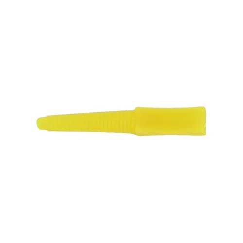 4-6mm Yellow Ribbed Plug (25.4mm Length) | Silicone