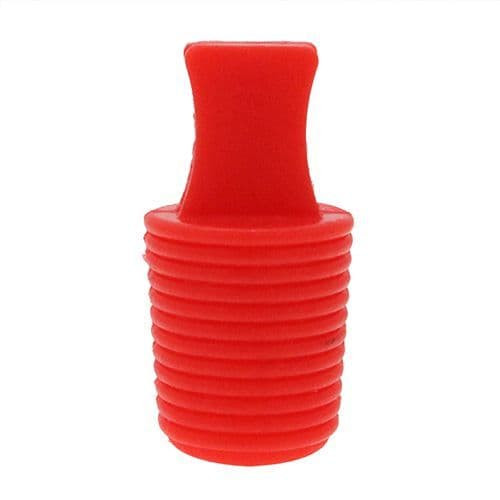 6-8mm Red Ribbed Plug (25.4mm Length) | Silicone