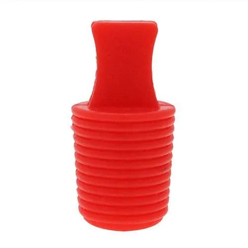 6-8mm Red Ribbed Plug (25.4mm Length) | Silicone