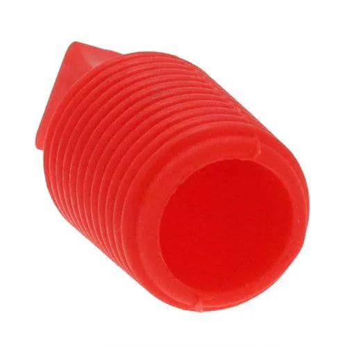 6-8mm Red Ribbed Plug (25.4mm Length) | Silicone