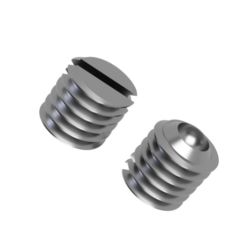 M12 x 18mm Slotted Set Screws - Cup Point (DIN 438) | A2 Stainless Steel