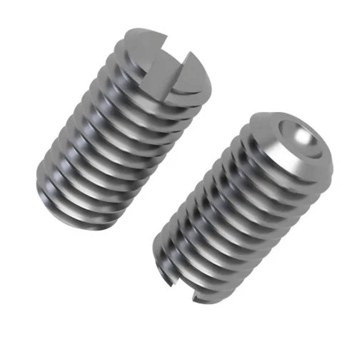 M12 x 40mm Slotted Set Screws - Cup Point (DIN 438) | A2 Stainless Steel