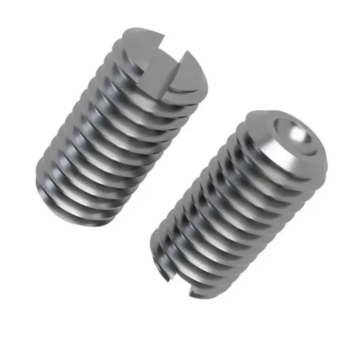 M12 x 40mm Slotted Set Screws - Cup Point (DIN 438) | A2 Stainless Steel