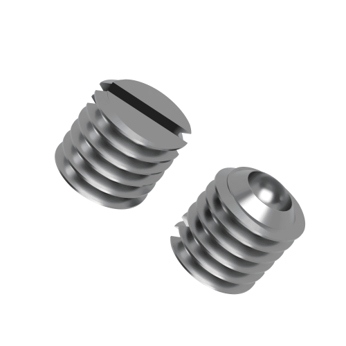 M2.5 x3mm Slotted Grub Screw with Cup Point A1 Stainless Steel (DIN 438 / ISO 7436)