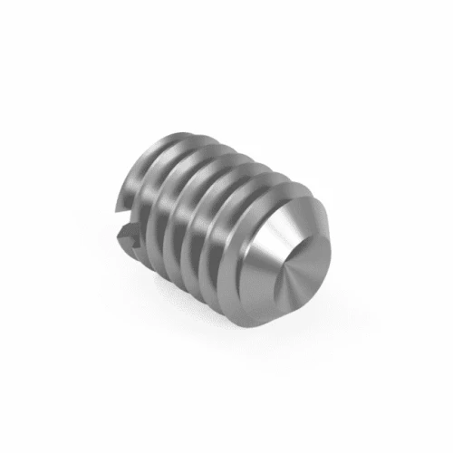 M2.5 x3mm Slotted Grub Screw with Cup Point A1 Stainless Steel (DIN 438 / ISO 7436)