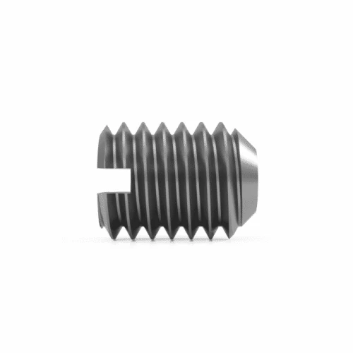M3 x8mm Slotted Grub Screw with Cup Point A1 Stainless Steel (DIN 438 / ISO 7436)