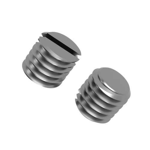 M3 x 6mm Slotted Grub Screw Flat Point A2 Stainless Steel DIN 553 / ISO 7434