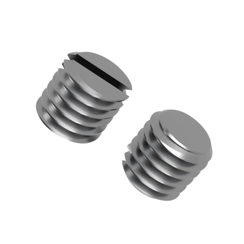 M2 x 4mm Slotted Grub Screw Flat Point A1 Stainless Steel DIN 553 / ISO 7434
