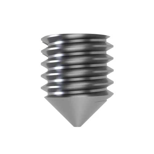 M1.6 x 10mm Slotted Grub Screw - Cone Point (DIN 553) | A1 Stainless Steel