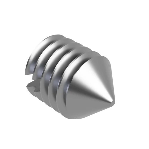 M1.6 x 10mm Slotted Grub Screw - Cone Point (DIN 553) | A1 Stainless Steel
