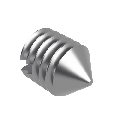 M8 x 8mm Slotted Grub Screw - Cone Point (DIN 553) | A1 Stainless Steel