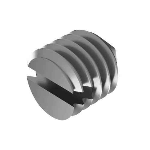 M6 x 35mm Slotted Grub Screw with Cone Point A4 Stainless Steel DIN 553 / ISO 7434