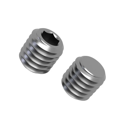 M2.5 x 12mm Socket Grub Screw - Flat Point (DIN 913) | A2 Stainless Steel