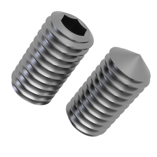 M20 x 80mm Hex Socket Grub Screw - Cone Point (DIN 914) | Marine Grade A4 Stainless Steel 