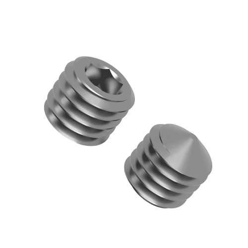 M4 x 3mm Hex Socket Grub Screw - Cone Point (DIN 914) | A2 Stainless Steel