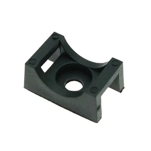 25mm Black Saddle Cable Tie Mount - M5 - 75mm Long