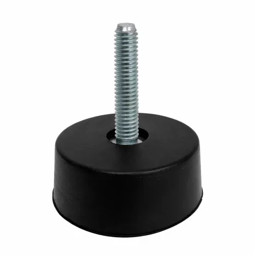 M6 x 25mm Tapered Rubber Foot - 40mm Base | Rubber & BZP Steel