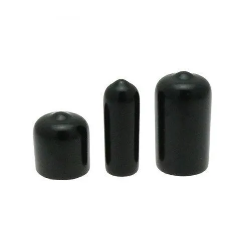 2.8mm x 12.7mm (Round) Plastic End Cap - Black | PVC
