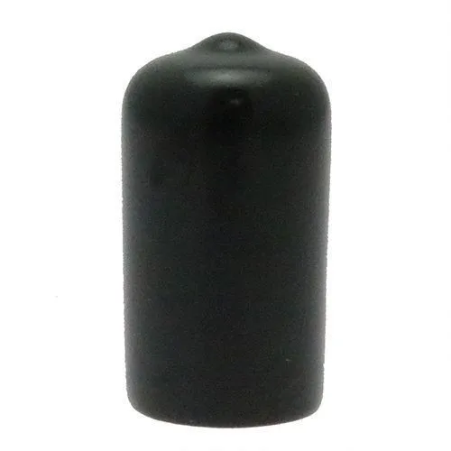 2.8mm x 12.7mm (Round) Plastic End Cap - Black | PVC