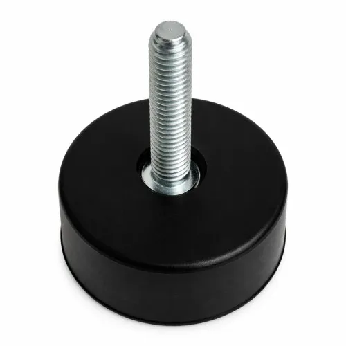 M6 x 25mm Tapered Rubber Foot - 40mm Base | Rubber & BZP Steel