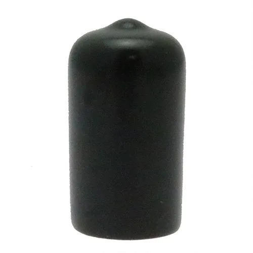 6.35mm x 12.7mm (Round) Plastic End Cap - Black | PVC